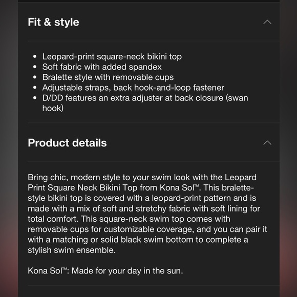 NWT! Kona Sol Leopard Print Square Neck Bikini
Top - Medium (8-10) - Picture 2 of 14